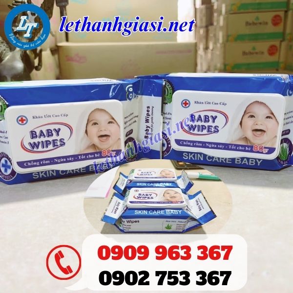 khăn ướt baby wipes xanh giá sỉ tốt