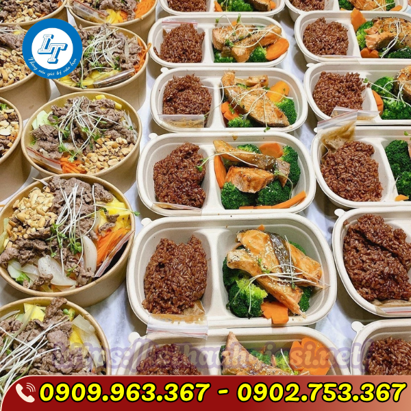 CUNG CẤP KHAY BÃ MÍA 2 NGĂN NẮP NHỰA PET GIÁ RẺ khay bã mía 2 ngăn