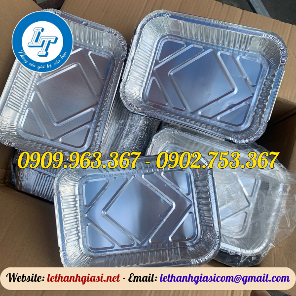 KHAY GIẤY BẠC CHỮ NHẬT CÓ NẮP NHIỀU SIZE GIÁ RẺ khuôn giấy bạc chữ nhật