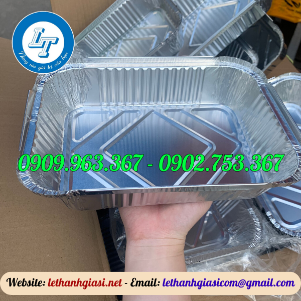 KHAY GIẤY BẠC CHỮ NHẬT CÓ NẮP NHIỀU SIZE GIÁ RẺ khay giấy bạc chữ nhật