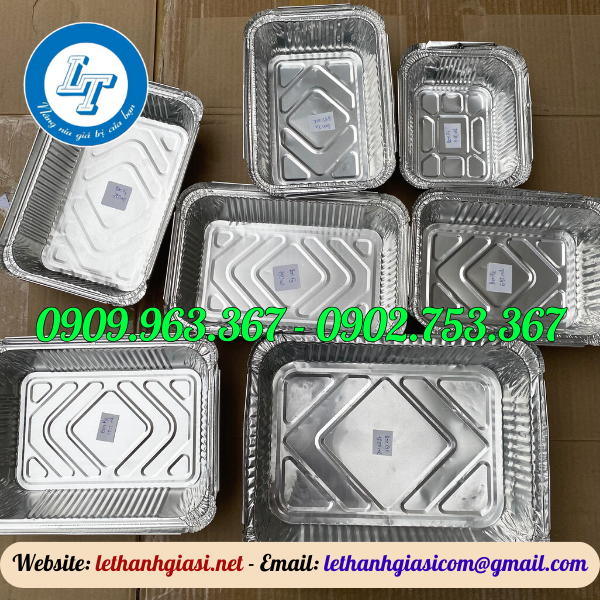 KHAY GIẤY BẠC CHỮ NHẬT CÓ NẮP NHIỀU SIZE GIÁ RẺ khuôn giấy bạc chữ nhật