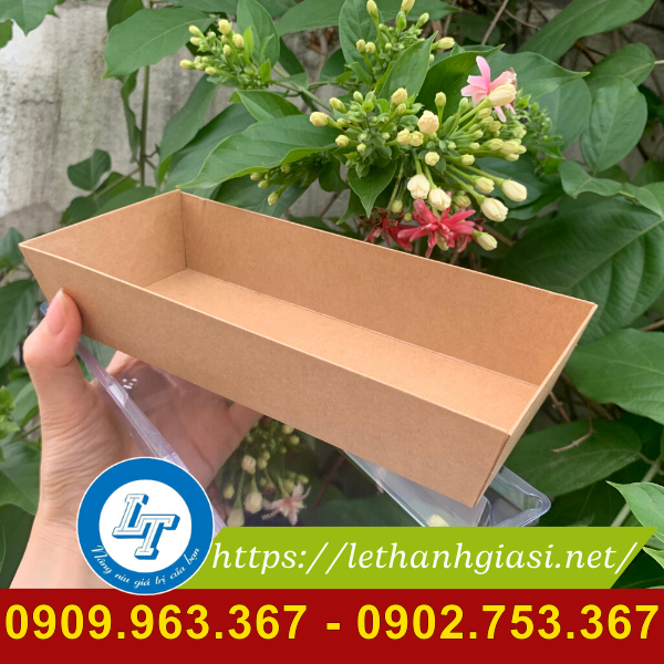Tìm mua khay giấy Kraft nắp nhựa trong giá rẻ khay giấy kraft
