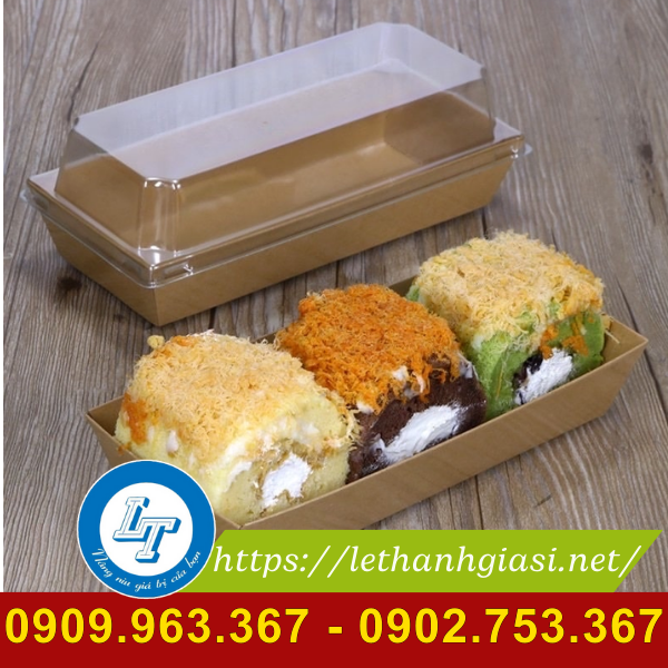 Tìm mua khay giấy Kraft nắp nhựa trong giá rẻ khay giấy đựng bánh