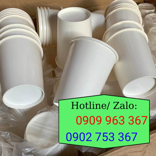 Nơi bán ly giấy màu trắng 16 OZ - 500ml giá tốt ly giấy màu trắng 500ml