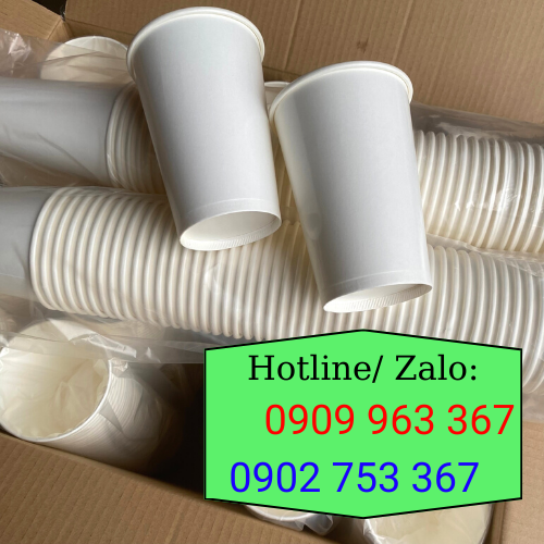 Nơi bán ly giấy màu trắng 16 OZ - 500ml giá tốt ly giấy 500ml