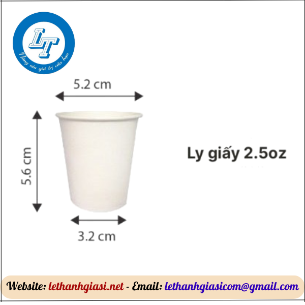 SỈ THÙNG LY GIẤY TRẮNG 2.5 OZ DÙNG MỘT LẦN ly giáy 2.5 oz