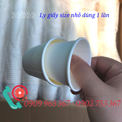 Bán ly giấy nhỏ dùng 1 lần giá rẻ cốc giấy nhỏ màu trắng trơn