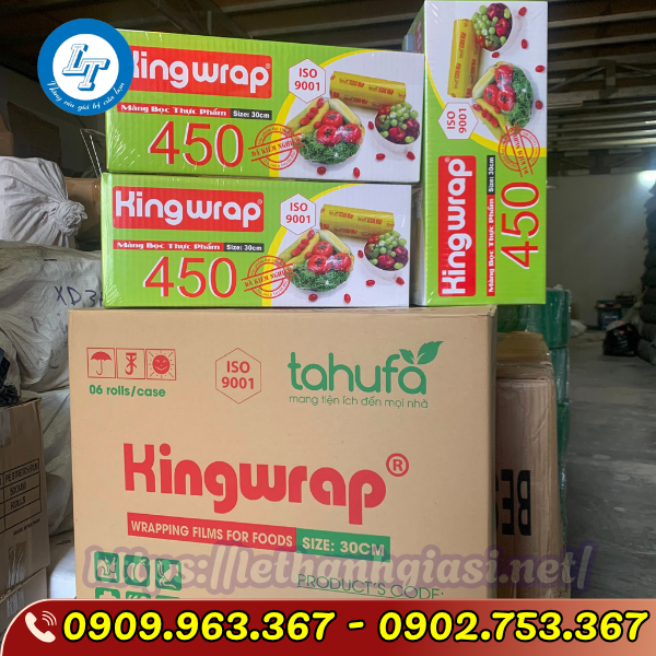 MÀNG BỌC THỰC PHẨM 450 GIÁ SỈ THÙNG 6 HỘP MÀNG BỌC THỰC PHẨM KING WRAP 450