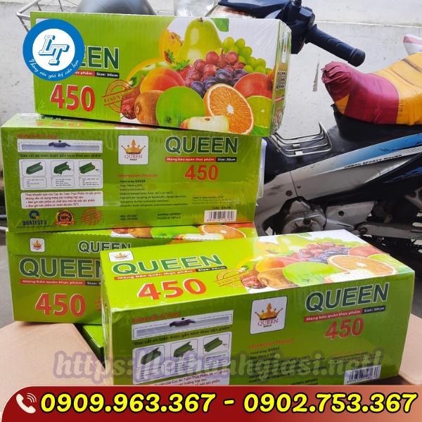 MÀNG BỌC THỰC PHẨM 450 GIÁ SỈ THÙNG 6 HỘP MÀNG BỌC THỰC PHẨM QEEN 450