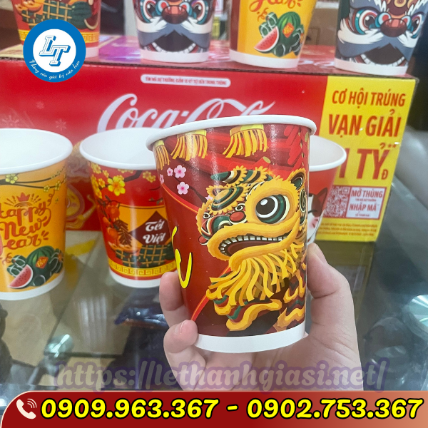 LY GIẤY TẾT NHIỀU MẪU IN SẴN ly giấy tết