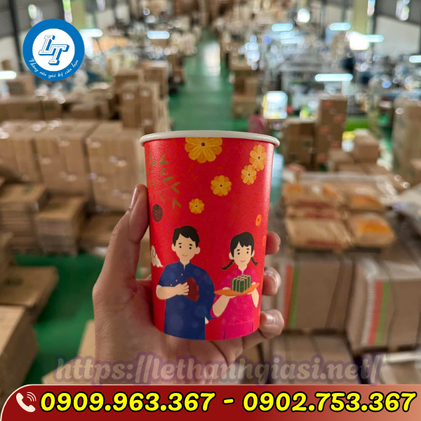 LY GIẤY TẾT NHIỀU MẪU IN SẴN ly giấy tết