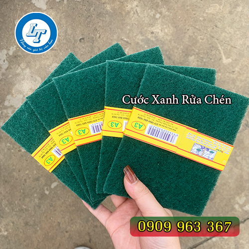 MIẾNG RỬA CHÉN MÀU XANH GIÁ SỈ RẺ TPHCM miếng rửa chén xanh nhám