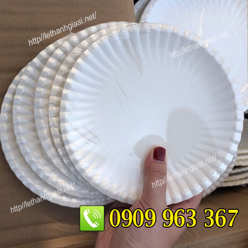 BỎ SỈ DĨA GIẤY DÙNG 1 LẦN GIÁ RẺ TẠI TPHCM dĩa giấy màu trắng