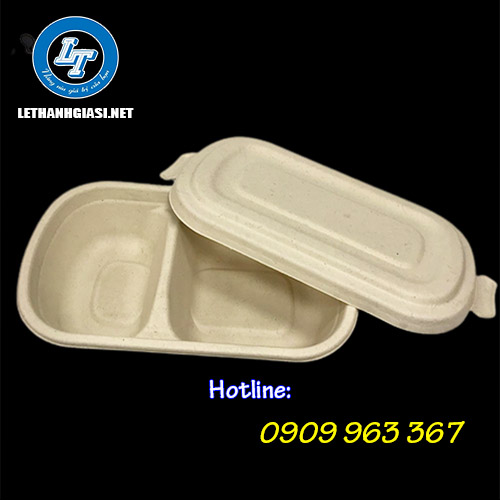 hộp bã mía 2 ngăn 950ml