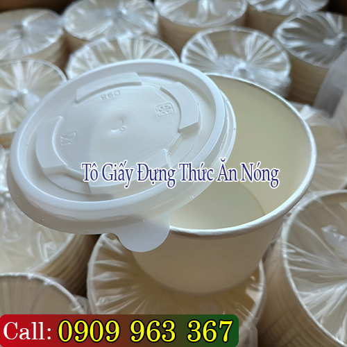 TÔ GIẤY ĐỰNG THỨC ĂN NÓNG GIÁ SỈ TẠI TPHCM tô giấy trắng