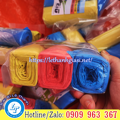 TÚI RÁC CUỘN ĐEN, CUỘN MÀU GIÁ RẺ TIẾT KIỆM túi rác cuộn lốc 3 màu 1 kí