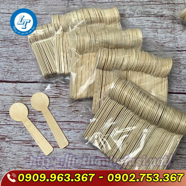 MUỖNG GỖ NHỎ DÙNG 1 LẦN ĂN KEM MUỖNG GỖ NHỎ DÙNG 1 LẦN ĂN KEM