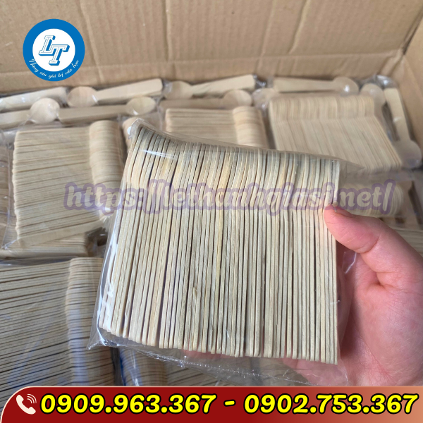 THÌA GỖ NHỎ ĂN KEM, SỮA CHUA GIÁ RẺ THÌA GỖ DÙNG 1 LẦN