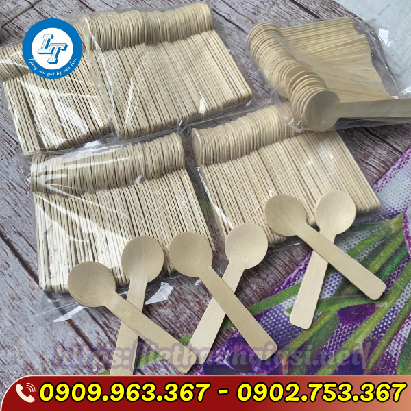 MUỖNG GỖ NHỎ 10 CM DÙNG 1 LẦN GIÁ SỈ RẺ MUỖNG GỖ NHỎ 10 CM