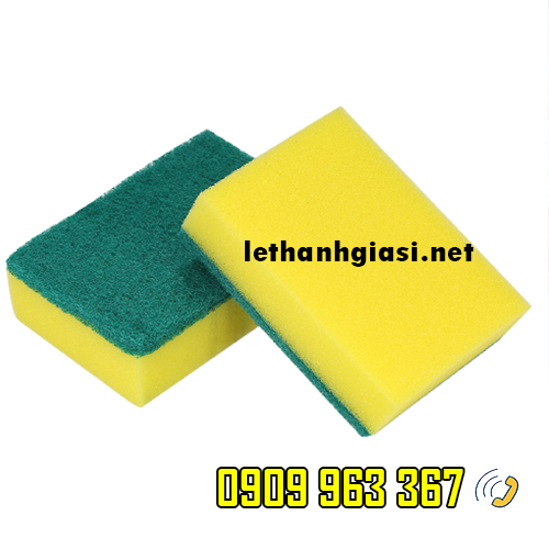 5 LOẠI MIẾNG RỬA CHÉN CHÀ NỒI GIÁ RẺ CHẤT LƯỢNG miếng rửa chén 2 mặt màu vàng xanh
