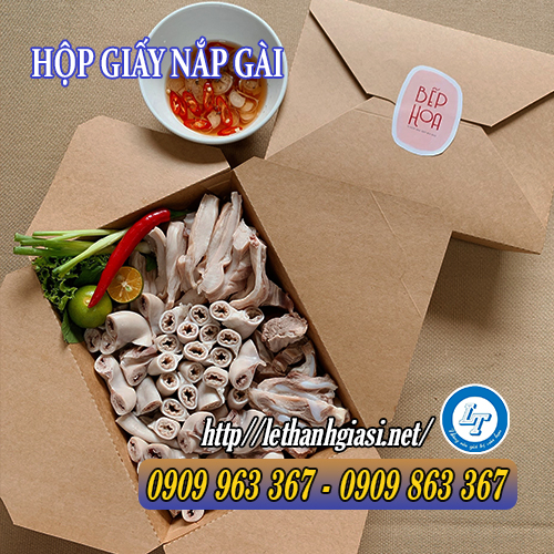 HỘP GIẤY KRAFT NẮP GÀI ĐỰNG THỨC ĂN GIÁ RẺ TPHCM hộp giấy kraft nắp gài đựng thức ăn