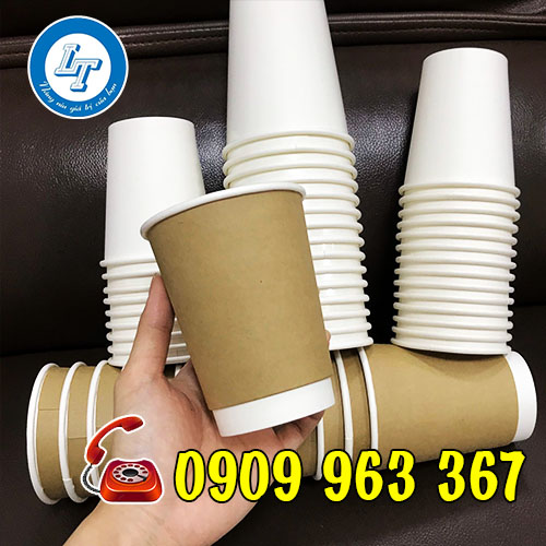 LY GIẤY ĐỰNG CÀ PHÊ, TRÀ SỮA CÓ NĂP GIÁ RẺ, ĐẸP ly giấy kraft