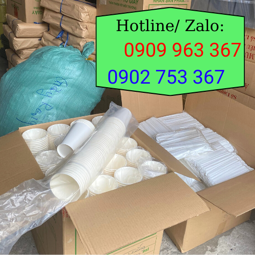 Nơi bán ly giấy màu trắng 16 OZ - 500ml giá tốt ly giấy và ống hút giấy