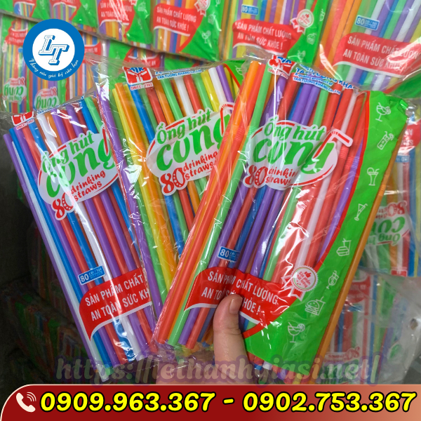 ỐNG HÚT NHỰA CONG ĐỦ MÀU GIÁ BỎ SỈ ống hút cong nhiều màu