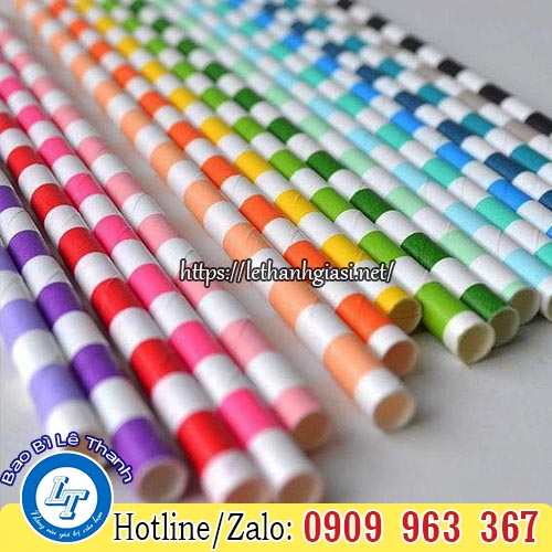 Cung cấp ống hút giấy dùng 1 lần giá sỉ rẻ TPHCM ỐNG HÚT GIẤY SỌC NHIỀU MÀU
