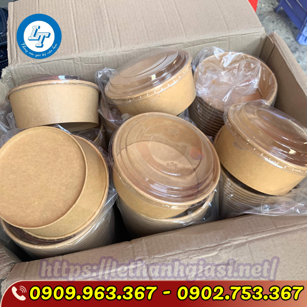 BÁN HỘP GIẤY ĐỰNG ĐỒ ĂN TRÒN, VUÔNG, CHỮ NHẬT GIÁ SỈ RẺ tô giấy tròn