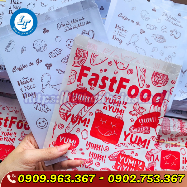 TÚI GIẤY GÀ RÁN IN SẴN GIÁ SỈ THÙNG 5000 CÁI TÚI GIẤY GÀ RÁN IN SẴN GIÁ SỈ THÙNG 5000 CÁI