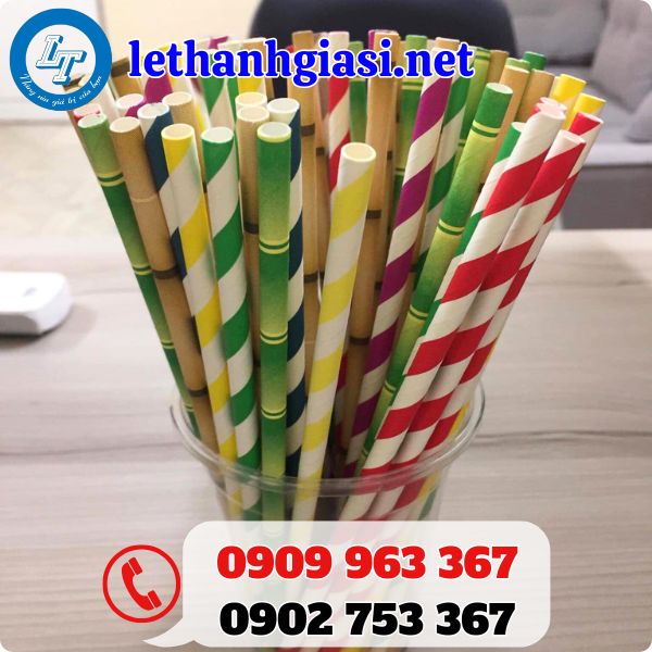 sỉ giá rẻ ống hút giấy họa tiết đủ kích cỡ