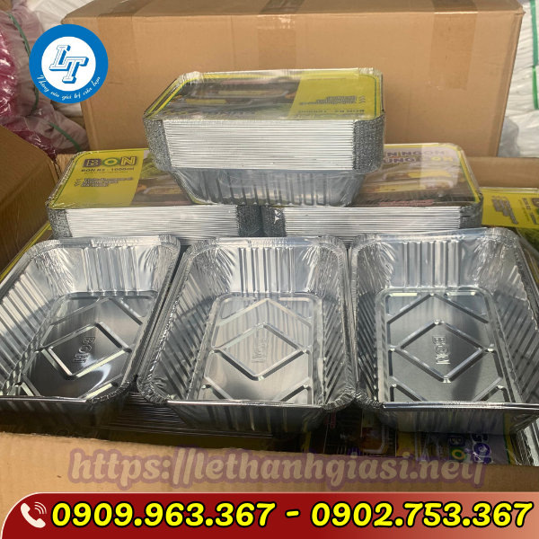 HỘP GIẤY BẠC GIỮ NHIỆT ĐỰNG THỰC PHẨM HỘP GIẤY BẠC CHỮ NHẬT 1000ML