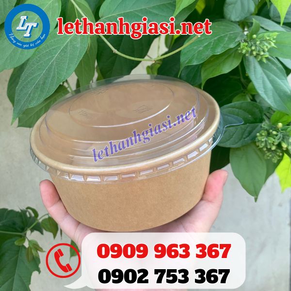 sỉ to giấy nâu kèm nắp giá rẻ theo thùng 300 cái