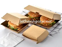 CUNG CẤP HỘP GIẤY KRAFT ĐỰNG BÁNH HAMBURGER TPHCM
