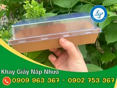 Tìm mua khay giấy Kraft nắp nhựa trong giá rẻ