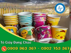 SỈ TÔ GIẤY IN SẴN ĐỰNG CHÁO CHO TRẺ EM GIÁ TỐT
