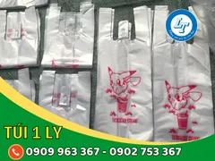 Túi xốp đựng 1 ly in hình Pikachu giá sỉ