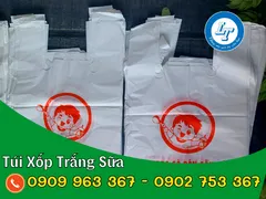 Bỏ sỉ túi xốp 2 quai màu trắng sữa giá tốt