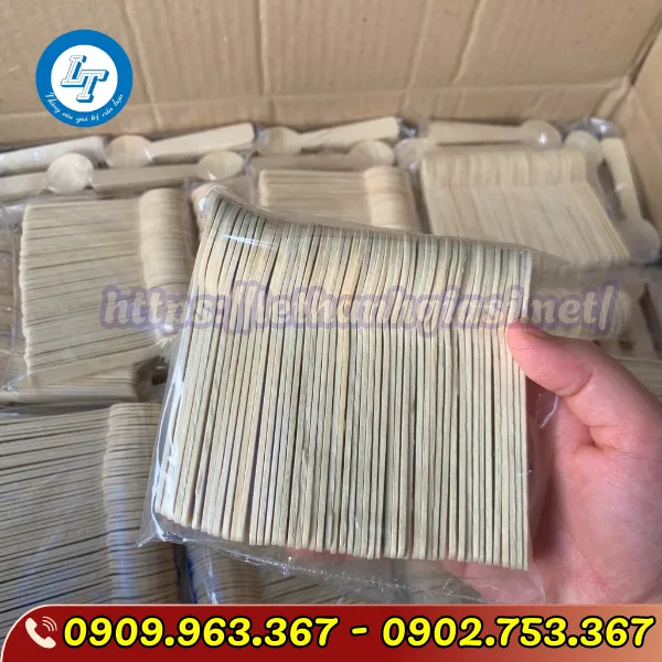 THÌA GỖ NHỎ ĂN KEM, SỮA CHUA