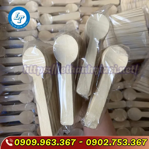 THÌA GỖ NHỎ ĂN KEM, SỮA CHUA