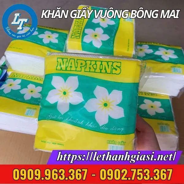 KHĂN GIẤY BÔNG MAI VUÔNG