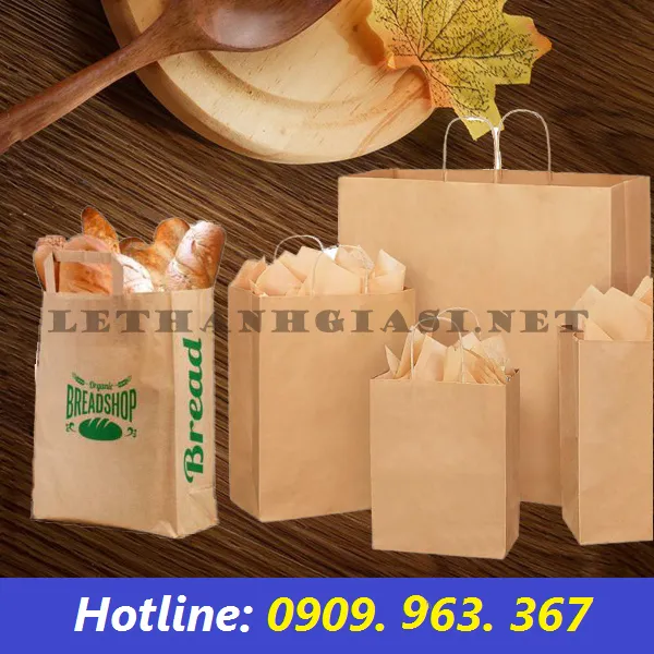 TÚI GIẤY ĐỰNG BÁNH MÌ CÓ QUAI