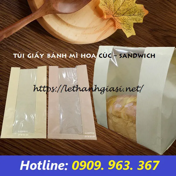 TÚI GIẤY ĐỰNG BÁNH MÌ HOA CÚC
