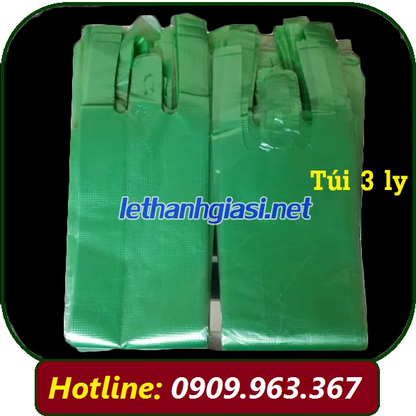 TÚI 3 LY NƯỚC MÍA MÀU XANH LÁ