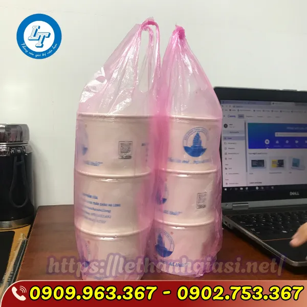 TÚI 2 LY NƯỚC MÍA MÀU HỒNG