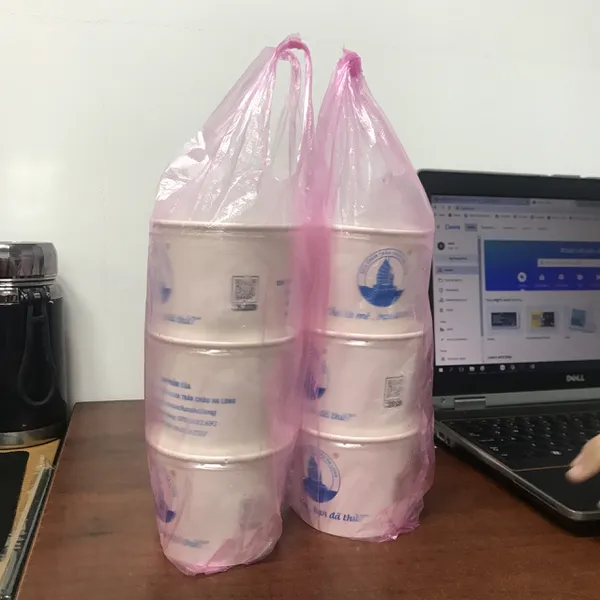 TÚI 2 LY NƯỚC MÍA MÀU HỒNG