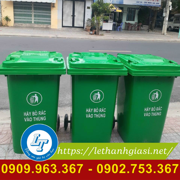 Cung cấp thùng rác nhựa các loại giá sỉ rẻ tại TPHCM thùng rác xanh 120l