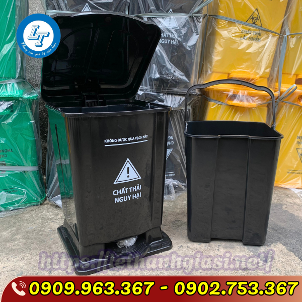 THÙNG ĐỰNG RÁC Y TẾ 30L ĐỦ MÀU GIÁ SỈ RẺ thùng rác đen đựng rác thải nguy hại