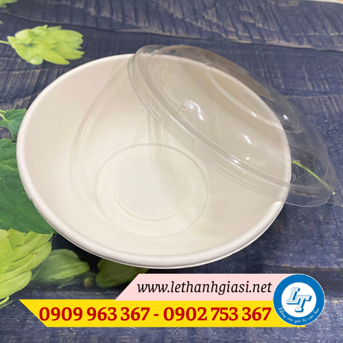 Tô chén bã mía dùng 1 lần giá rẻ mua ở đâu TPHCM tô bã mía 500ml có nắp